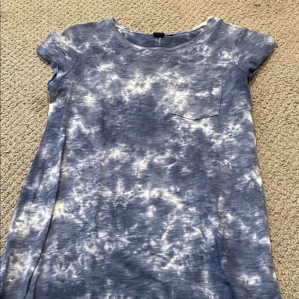 GAP Blue and White Tie-Dye Midi Dress